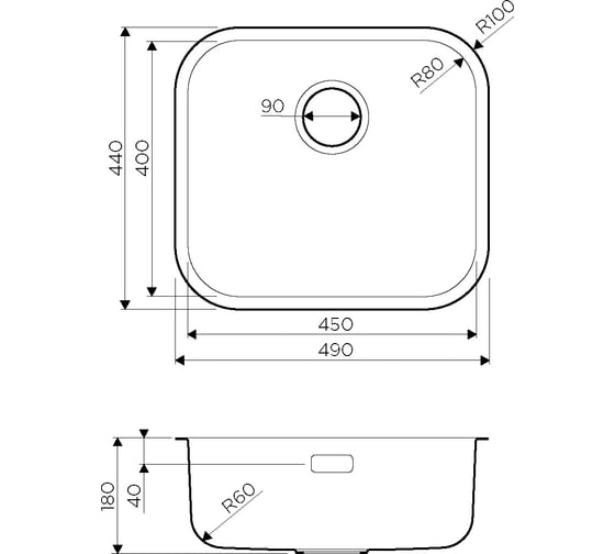 Мойка Omoikiri Omi 49-U-IN нержавеющая сталь AISI 304 4993066