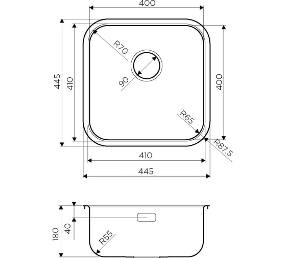 Мойка Omoikiri Omi 44-U/IF-IN Quadro нержавеющая сталь NEW 4993494