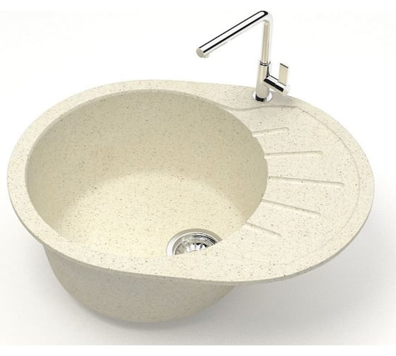 Кухонная мойка Azario Light (575x440x215) Бежевая (сифон + герметик) 00079919