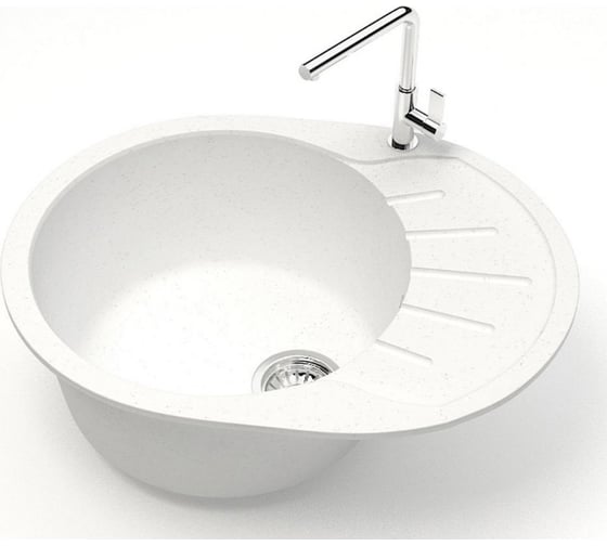 Кухонная мойка Azario Light (575x440x215) Белый лед (сифон + герметик) 00079918