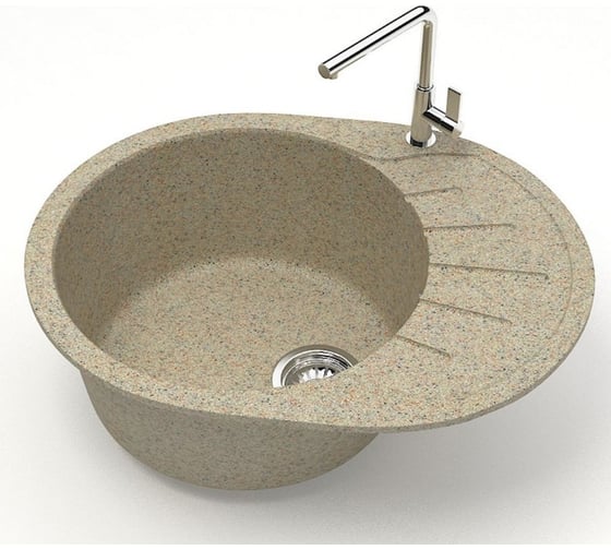 Кухонная мойка Azario Light (575x440x215) Песочная (сифон + герметик) 00079922