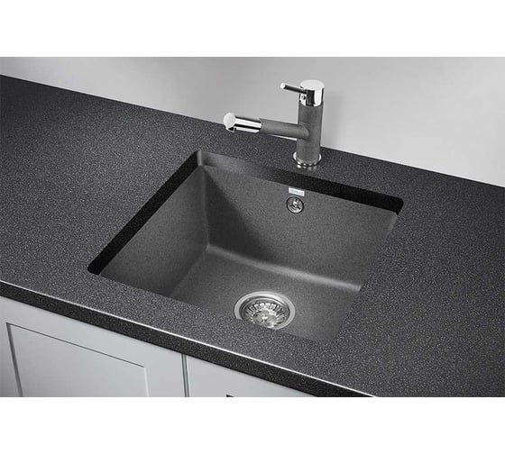 Кухонная кварцевая мойка GRANULA GR-4451 графит