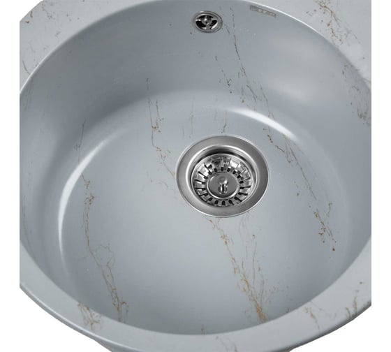 Мойка для кухни из искусственного камня WISENT мрамор серо-золотой (беларусь) 495x495x210 WA04-15/WGER013