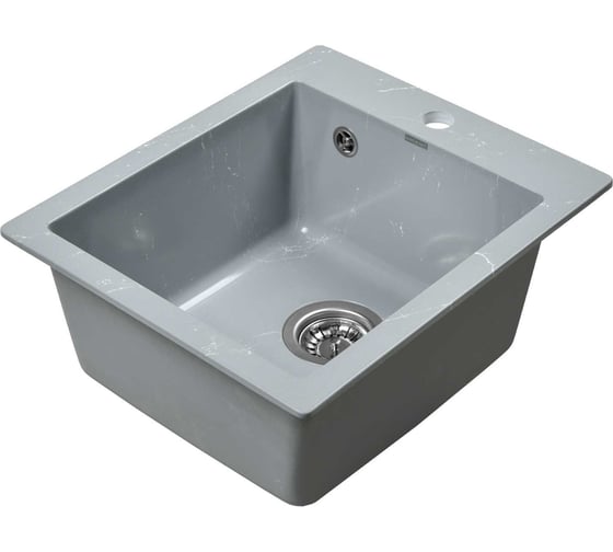 Мойка для кухни из искусственного камня WISENT мрамор серо-белый (беларусь) 480x410x220 WA10-17/WGER013