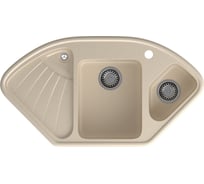 Мойка GranFest CORNER 1040E угловая 1,5-чаши+крыло, 1039х560 мм, кашемир арт.GF- C-1040E кашемир