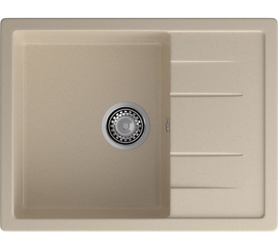 Мойка GranFest QUADRO 650L 1-чаша+крыло 650х500 мм кашемир арт.GF- Q-650L кашемир