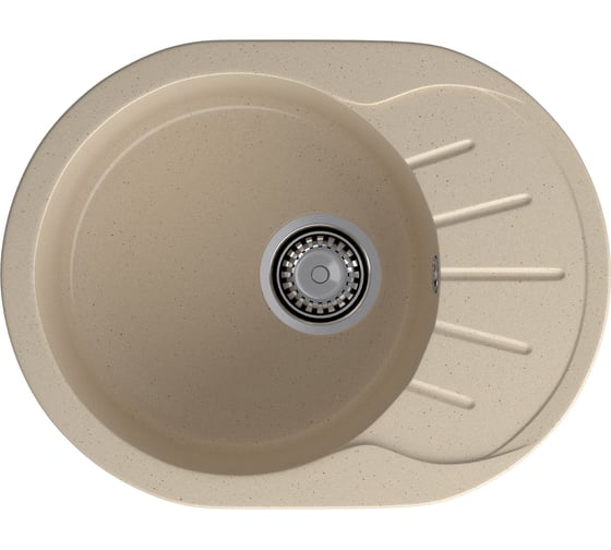Мойка GranFest RONDO 580L 1-чаша+крыло 579х445 мм кашемир арт.GF- R-580L кашемир