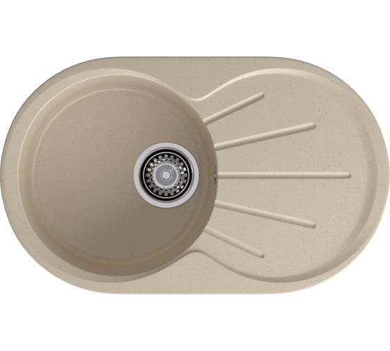 Мойка GranFest RONDO 750L 1-чаша+крыло 750х460 мм кашемир арт.GF- R-750L кашемир 1