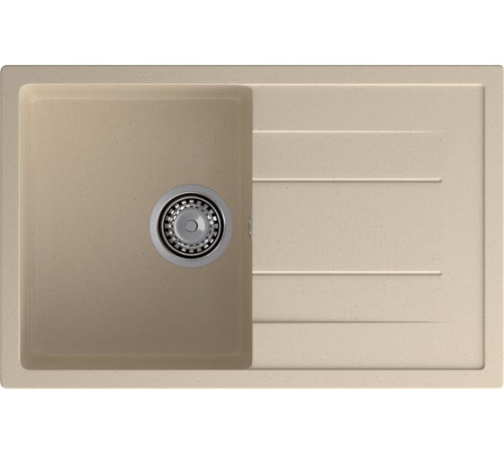 Мойка GranFest QUADRO 780L 1-чаша+крыло 770х495 мм кашемир арт.GF- Q-780L кашемир