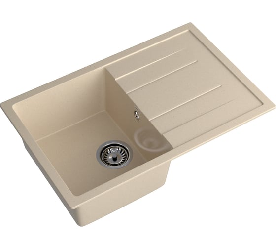 Мойка GranFest QUADRO 780L 1-чаша+крыло 770х495 мм кашемир арт.GF- Q-780L кашемир