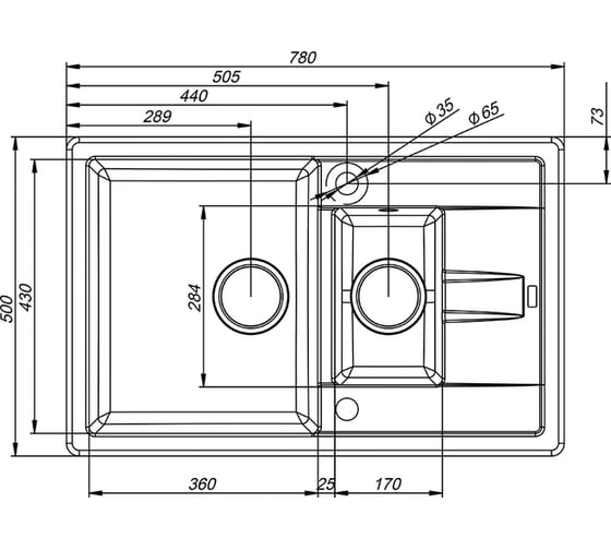 Мойка IDDIS Granucryl песок 1 1/2 чаши 780х500 Vane G V18P785i87