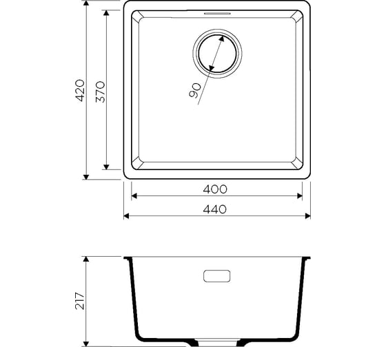 Мойка Omoikiri Kata 44-U-BL Artgranit/черный NEW 4993403
