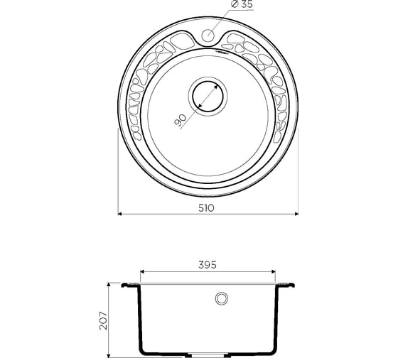 Мойка Omoikiri Tovada 51-BL Artgranit/черный 4993369