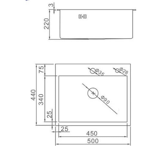 Рельефная кухонная мойка из нержавеющей стали GERHANS K35044BD