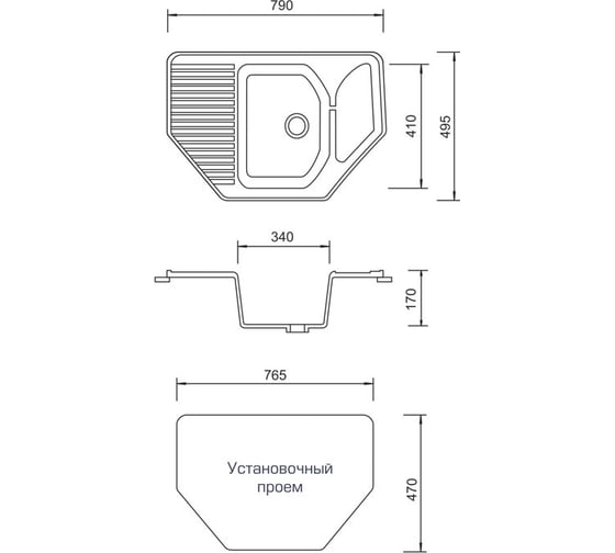 Кухонная мойка AquaGranitEx синий M-10 /323