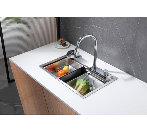 Кухонная мойка ABBER Wasser Kreis хром AF2194