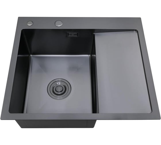 Набор 2 в1 РМС Ростовская мануфактура сантехники M кухонная мойка с правым крылом + дозатор MRK-5851BL-L