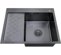 Набор 2 в1 (кухонная мойка с левым крылом + дозатор) РМС MRK-6350BL-R