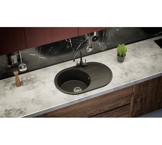 Кухонная мойка Tolero Classic r-116 уголь 943698