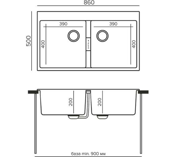 Кухонная мойка Tolero Loft tl-862 грей 856363