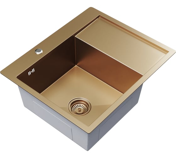 Мойка настольного монтажа MIXLINE 60x50 (3,0) лев. вып 3 1/2 pro 20см с сифоном (бронза) 552925