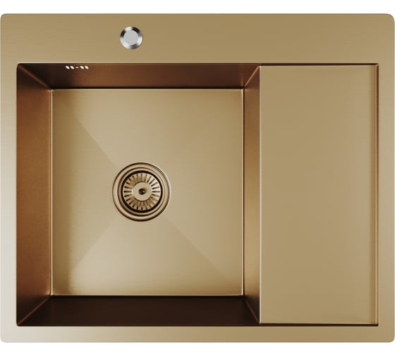 Мойка настольного монтажа MIXLINE 60x50 (3,0) лев. вып 3 1/2 pro 20см с сифоном (бронза) 552925