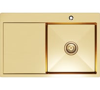 Мойка настольного монтажа MIXLINE 78x50 (3,0) прав. вып 3 1/2 pro 20см с сифоном (золото) 552919