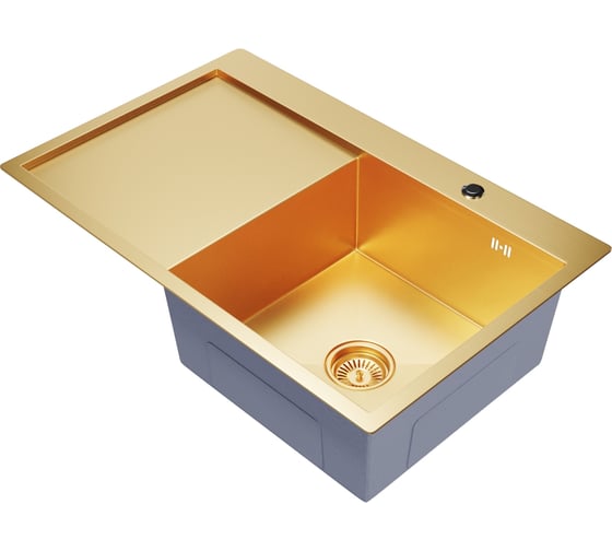 Мойка настольного монтажа MIXLINE 78x50 (3,0) прав. вып 3 1/2 pro 20см с сифоном (золото) 552919