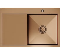 Мойка настольного монтажа MIXLINE 78x50 (3,0) прав. вып 3 1/2 pro 20см с сифоном (бронза) 552920