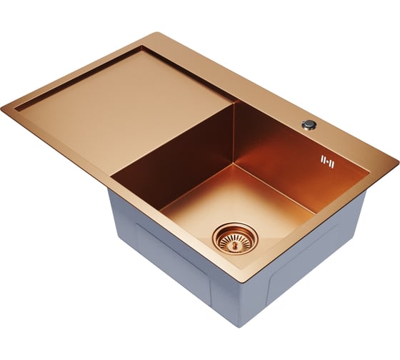 Мойка настольного монтажа MIXLINE 78x50 (3,0) прав. вып 3 1/2 pro 20см с сифоном (бронза) 552920