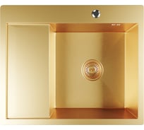 Мойка настольного монтажа MIXLINE 60x50 (3,0) прав. вып 3 1/2 pro 20см с сифоном (золото) 552927