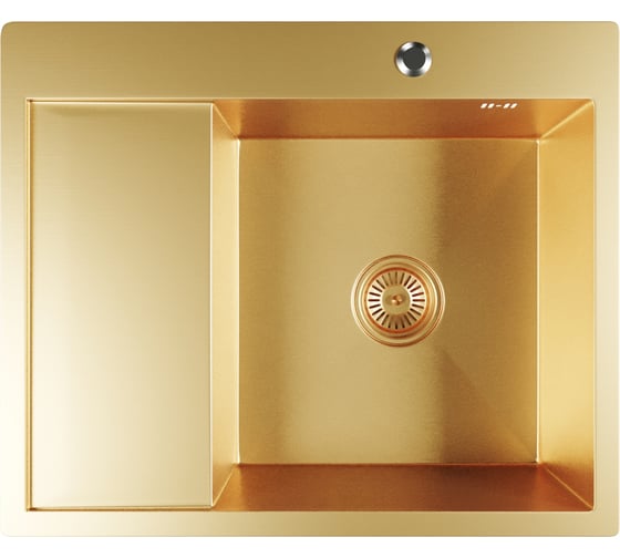 Мойка настольного монтажа MIXLINE 60x50 (3,0) прав. вып 3 1/2 pro 20см с сифоном (золото) 552927