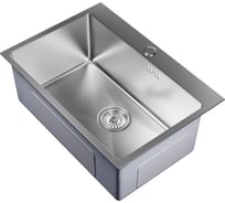 Мойка настольного монтажа MIXLINE 65x45 (3,0) вып 3 1/2 pro 22см с сифоном (сатин нано) 552936