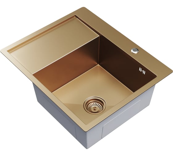 Мойка настольного монтажа MIXLINE 60x50 (3,0) прав. вып 3 1/2 pro 20см с сифоном (бронза) 552928