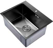 Мойка настольного монтажа MIXLINE 53x43 (3,0) вып 3 1/2 pro 22см с сифоном (черный графит нано) 552935 31515993