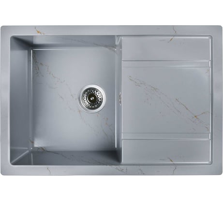 Мойка для кухни из искусственного камня WISENT мрамор серо-золотой (беларусь) 510x760x220 WB27-15/WGER013