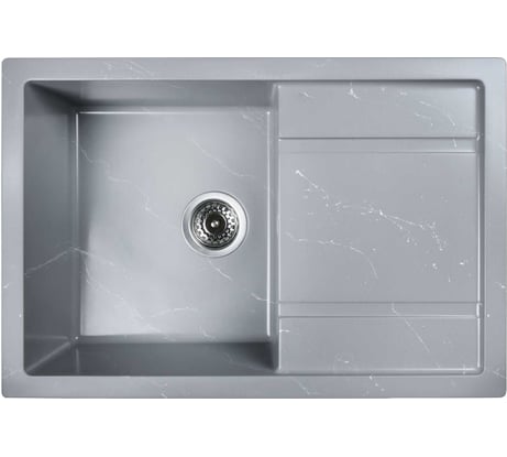 Мойка для кухни из искусственного камня WISENT мрамор серо-белый (беларусь) 510x760x220 WB27-17/WGER013