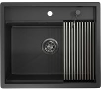Мойка для кухни GRANULA KS-6051, черный матовый