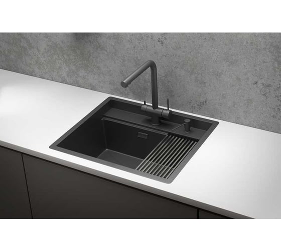 Мойка для кухни GRANULA KS-6051, черный матовый