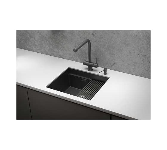 Мойка для кухни GRANULA KS-5045U, черный матовый