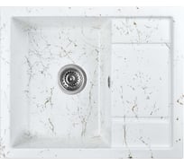 Мойка для кухни из искусственного камня WISENT мрамор бело-золотой беларусь 595x495x220 WB19-13/WGER013