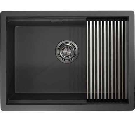Мойка для кухни GRANULA KS-6045U, черный матовый
