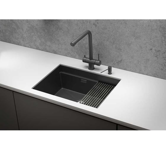 Мойка для кухни GRANULA KS-6045U, черный матовый