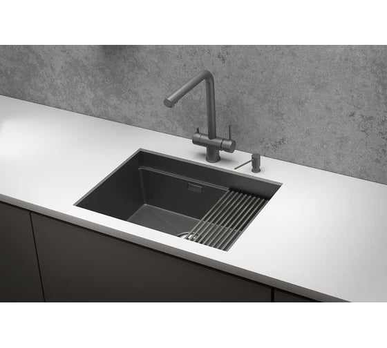 Мойка для кухни GRANULA KS-6045U, графит матовый