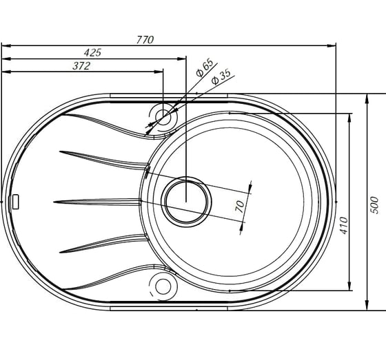 Кухонная мойка IDDIS Kitchen G Granucryl одна чаша 770x500 мм шоколад K18C771i87
