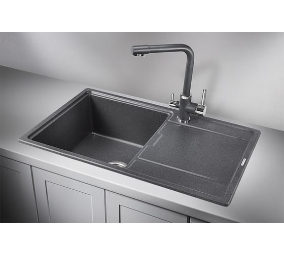 Мойка кухонная кварцевая GRANULA GR-7804 графит 7804_ГРАФИТ