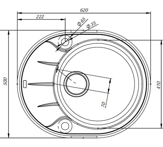 Кухонная мойка IDDIS Kitchen G Granucryl 620х500 мм черный K06B621i87