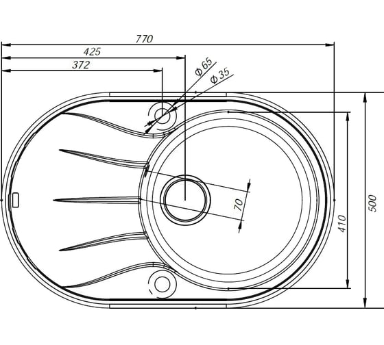 Кухонная мойка IDDIS Kitchen G Granucryl 770x500 мм белый K15W771i87