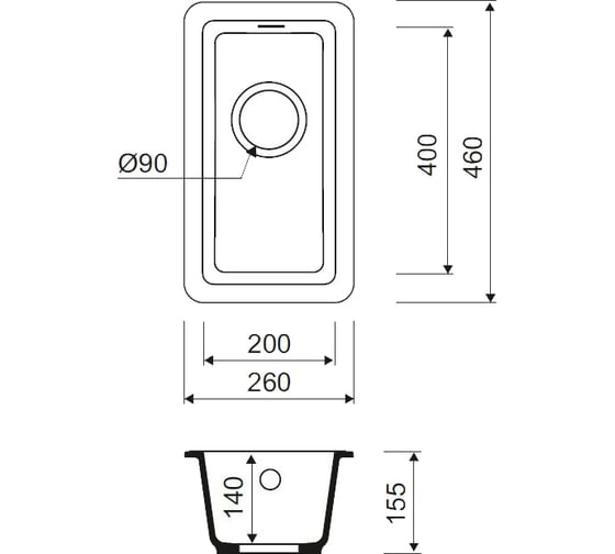 Кухонная мойка IDDIS Tanto Granucryl для подстольного монтажа песок TU1P261i87