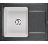 Кухонная мойка Granula Hibrid HI-65 гранит черный-арктик